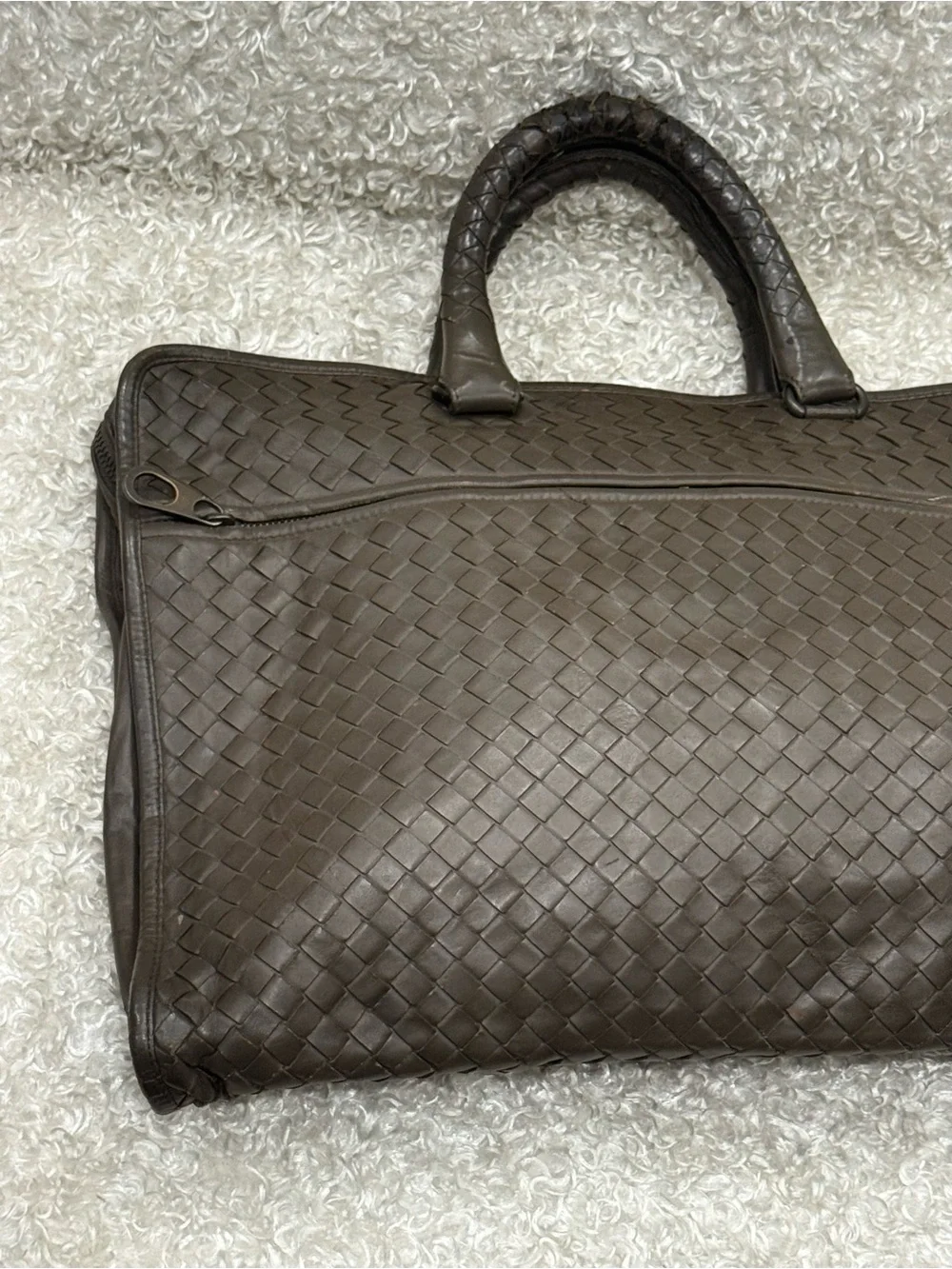 Bottega Veneta Intrecciato Leather Briefcase Business Laptop Bag